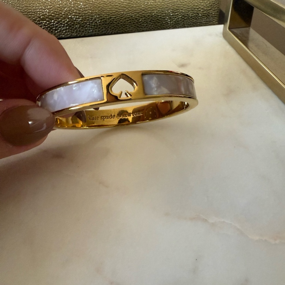 Kate Spade Gold Bracelet with White Inlays